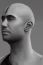 Placeholder: handsome man, portrait, profile, person of colour, bald, clean shaven, photo real, highly detailed, high contrast, extremely sharp detail, unreal engine 5