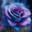 Placeholder: A close up of a rose with smoke coming out of it, an airbrush painting by Shirley Teed, trending on cg society, romanticism, rendering a blue rose, blue rose, magical flowers, abstract smokey roses, roses made of colorful smoke, blue and pink colors, translucent roses ornate, glowing delicate flower, magical colorful flowers, rosses, with beautiful colors, realistic painting, 8K