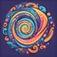 Placeholder: magic swirl, flat, 2d, cartoon, stylized, round