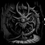 Placeholder: Create a monochromatic Black Metal album cover of a beholder from dungeons and dragons