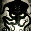 Placeholder: Cthulhu vertical black and grey realistic tattoo artwork design