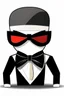 Placeholder: stickman with a bowtie with bandages over his eyes