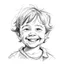 Placeholder: faça o esboço de um menino criança feliz