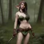 Placeholder: franz frazetta styl, cute elf hunter in the forest clearing