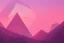 Placeholder: orange triangles, pink triangles, sunrise, mirror, painting