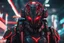 Placeholder: Cyber Machine in 4k realistic cg artstyle, Angel Warrior them, neon red details, full body, apocalypse, intricate details, highly detailed, high details, detailed portrait, masterpiece,ultra detailed,best quality
