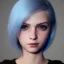 Placeholder: potrait emo girl, eyes like ocean blue, short hair, smile, 8k, rtx, eyebrows like serious, facing left, real, baddas