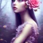 Placeholder: flower beautiful girl,fantasy art, Special Lighting, Vibrant, Solid color,color Scheme, forest, movie poster