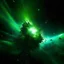 Placeholder: green outer space explosion