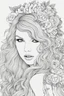 Placeholder: coloring pages of taylor swift for adults, Designs Black and white, No Shading