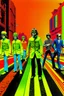Placeholder: copertina album musicale anni 60 di band stile trip acidi fluo e strisce pedonali