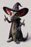 Placeholder: hi poly Mud luxury witch psychic hypnotic deviant Opossum T-pose just the character and simple background