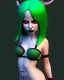 Placeholder: art of a short Succubus women with small black ram horns and deep red hair and green eyes, soft lighting, complimentary pastel gradients, high definition, 3d icon clay render, blender 3d