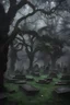 Placeholder: An eerie, fog-shrouded graveyard, with crumbling tombstones and gnarled trees, hiding secrets and stories long forgotten.