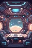 Placeholder: 2d video game art. spaceship interior. flat. platform video game