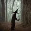 Placeholder: Dark Magic wizard in woods casting spell