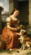 Placeholder: заброшенная русская деревня,лоза вьётся a woman with a child playing with dog gu.позабору,разчаща,botanical,гиперреализм,выдетализация,высокое качество фото,v.1.3