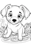 Placeholder: outline art for Puppy (Dog) coloring pages with sitch, white background, Sketch style, full body, only use outline, toddlers style, clean line art, white background, no shadows and clear and well outlined.