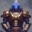 Placeholder: A portrait of a crystalised robot samurai with yakuza tatu, atmospheric, realistic, unreal engine cosmic galactic, cinematic lighting, octane render, transparent, cosmic ambiance, masterpiece, art by Yoji Shinkawa, composing fit inside