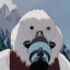 Placeholder: A Yeti with a gas mask