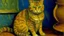 Placeholder: Portrait of a cat by Van Gogh