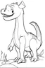 Placeholder: minimalist style dinosaur drawing, in cartoon, to color, in black and white, with white background, drawing made in a single stroke for a coloring book for 4 year old children