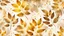 Placeholder: Hyper Realistic Beige-&-Yellow small-multicolor-Leaves With Glowing Golden Embers On Off-White Grunge Background.