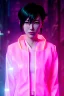 Placeholder: portrait, Asian cyborg woman, ghost in the shell style :: symmetry photography, cyberpunk, pink hair, makeup, long line eye, light iris, :: latex coat, japanese traditional pattern, wires and circuits, pink, white, black :: cinematic, Ultra realistic, dark scene, soft color, highly detailed, unreal engine 5, RTX, ultra detail, 3d, finely drawn, high definition.