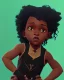 Placeholder: Portrait of a sweet black toddler witch girl with long dark curly hair