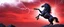 Placeholder: full silhouette of a horse rearing up(on left side, outlined by lighting), red sky, lightning bolts(from top to bottom left), in the speed force