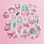 Placeholder: aesthetic girly stickers template