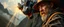 Placeholder: master oil painting by Rembrandt, close up portrait of farmer in Valdres ducking below claw of raging dragon, light beams through volume fog sky in mountain pass, dragon cast spells of lightening, motion blurred background, depth of field