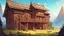 Placeholder: wooden house in the highlands of mongolia