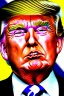 Placeholder: Donald Trump with his face painted like Skeletor. Photorealistic, color