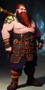 Placeholder: A high detail, high definition full body dungeons and dragons character design of a dwarf male warrior who has a short, stout, and strong build, with a thick ginger beard, long ginger hair, and wearing mail armor with pauldrons