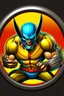 Placeholder: wolverine from marvel with claws out animated inside a medalion