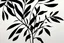 Placeholder: bouquet of geometric monochromatic flowers and leaves, white background,