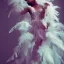 Placeholder: dress made out of feathers, sequins and tulle, stunning colors, chiaroscuro, fashion photography, vogue, dramatic, beautiful lighting, delicate composition, aesthetic, ballerina, ballgown