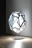 Placeholder: Neural Poliedric lamp with a steel Poliedric base lamprod and a white oversized lampshade