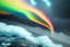 Placeholder: precise digital photo of a rgb random multicolour tornado made of smoke particles, over a stormy ocean, high waves colliding with the smoke, foam, intricate, 8k, extremely detailed, cgi, hyperrealistic render, volumetric lighting, impressive volumetric clouds, vitality colors, double precision