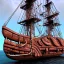 Placeholder: The beautiful pirate ship in the ocean, complicated, incomprehensible, 3D, bulky, symmetrical, artistic, 4K, 8K, by Paul Kole, a live, real and natural work