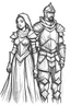 Placeholder: Sketches drawing knight and princess