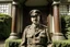 Placeholder: ww1 cop close-up, ww2 mansion entrance background