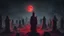 Placeholder: A cemetery guard from ancient times, on a black night, brings the dead out of the graves under the red moon