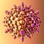 Placeholder: a mandelbulb 3d fractal made of small metallic random color cubes