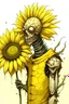 Placeholder: sunflower humanoid draw