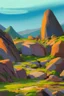 Placeholder: simply rocky landscape paint