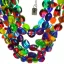 Placeholder: Chunky clear polyester necklace with colorful beads and charms