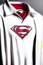 Placeholder: Men's Superman's Gucci Winter Dress Shirt elegant inspired by Superman's emblem design white tones with dual color on a white background, product catalog photography, soft spot lighting, depth of field, 4k –ar 3:5 –q 2