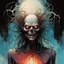 Placeholder: a surreal full body portrait of the inner workings of her disturbed mind as a nightmarish charnel house of screaming pain , in the comic book style of , Bill Sienkiewicz, , Alex Pardee , and Jean Giraud Moebius, muted natural color, sharp focus, ethereal , dark and foreboding